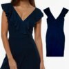 Navy Ruffle Bodycon Dress