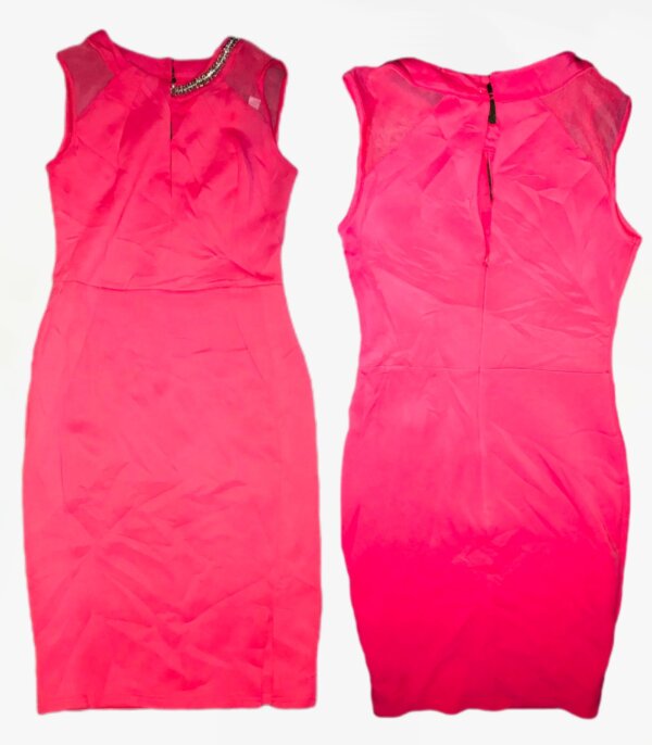 Pink Power Mesh Detail Bodycon Dress