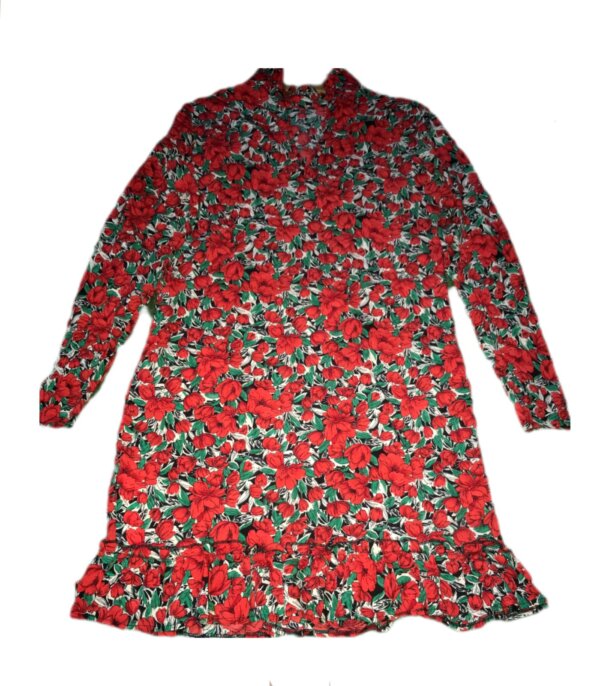 Red Bloom Midi Dress