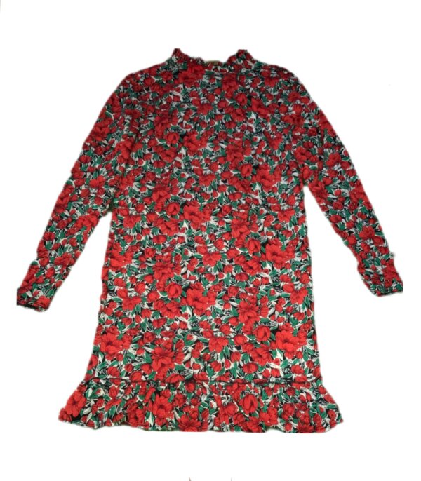Red Bloom Midi Dress