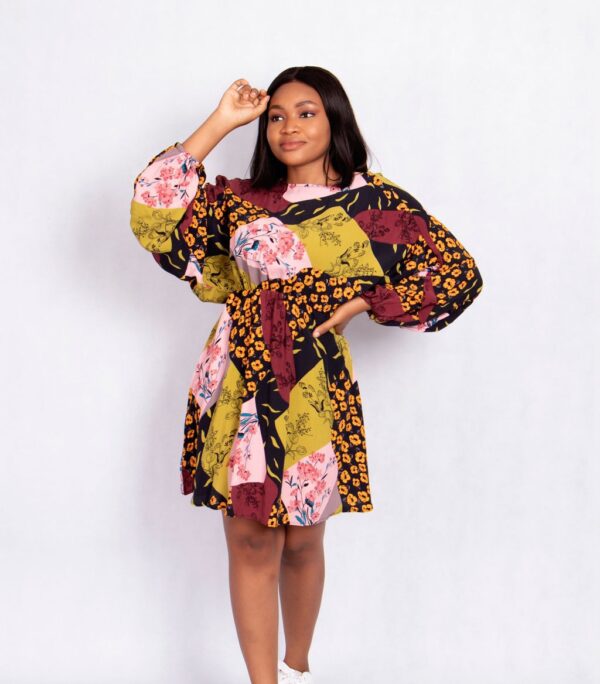 Patchwork Floral Mini Dress