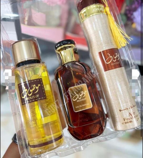 Mousuf Fragrance Set - Oil, Perfume, and Air Freshener